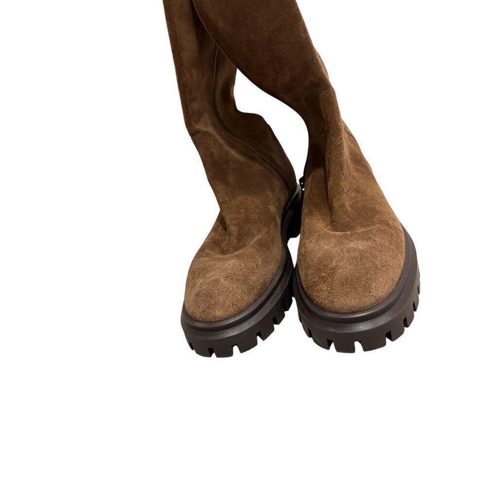 Stuart Weitzman Ultra Lug Suede Knee-High Boot in espresso suede 7 1/2 - Picture 10 of 14